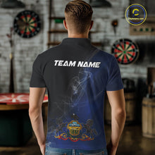 Load image into Gallery viewer, Custom Smoke Flame Pennsylvania Flag Patriotic Darts Shirt For Men, Dart League Team Jerseys IPHW10745