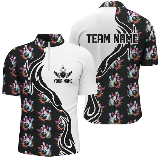 Personalized Colorful Bowling Shirts For Men, Flame Bowling Jerseys Team Bowling Shirts IPHW6946