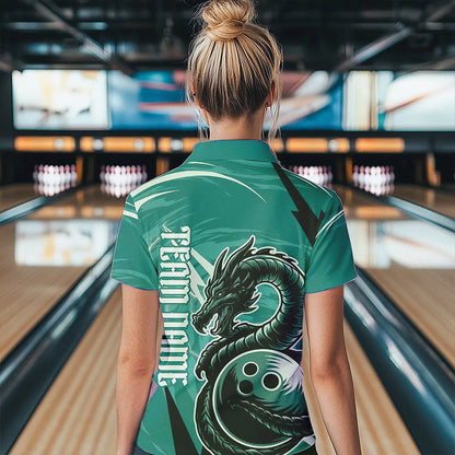 Custom Black And Blue Thunder Lightning Dragon Bowling Jerseys Womens Quarter-Zip Shirts IPHW8661