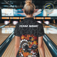 Load image into Gallery viewer, Custom Funny Thanksgiving Turkey Bowling Women Quarter-Zip Shirts, Autumn Bowling Shirt IPHW9771
