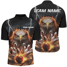 Load image into Gallery viewer, Thunder Lightning Storm Custom Flame Eagle Bowling Shirts For Men, Fire Bowling Jerseys IPHW7581