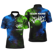 Load image into Gallery viewer, Custom Multi-Color Smoke Bowling Team Shirts For Men And Women, Bowling Polo/ Quarter-Zip Shirts For Bowlers IPHW5931