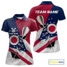 Load image into Gallery viewer, Custom Ohio State Flag Silver Dart Steel Tip Dart Women Polo Shirt, Ohio Dart Team Jerseys IPHW10563