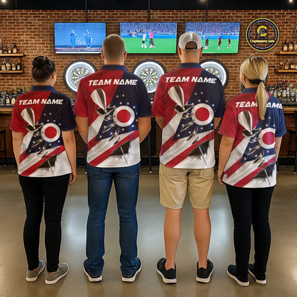 Custom Ohio State Flag Silver Dart Steel Tip Dart Men Polo Shirt, Ohio Dart Team Jerseys IPHW10563
