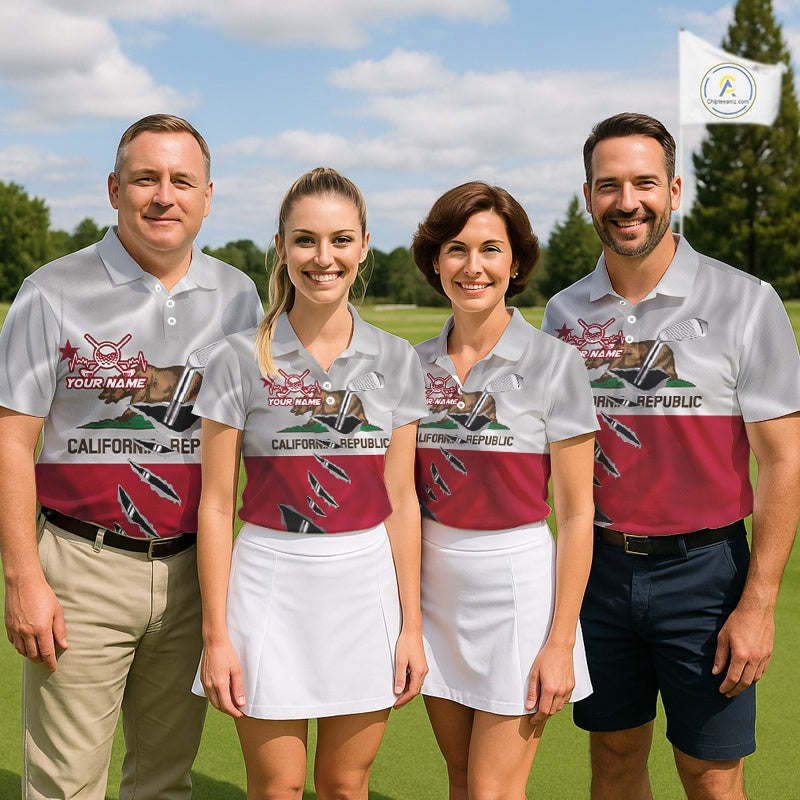 Custom California State Flag Golf Club Golf Team Shirt For Men, Golfer Outfits IPHW10581