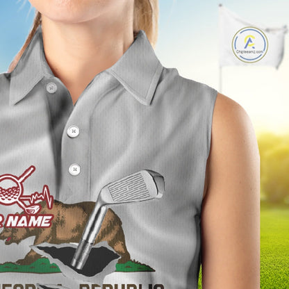 Custom California State Flag Golf Club Golf Team Shirt For Women, Golfer Outfits IPHW10581