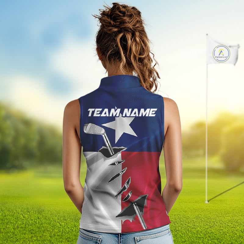 Custom Texas State Flag Golf Club Patriotic Golf Team Shirt For Women, TX Golfer Outfit IPHW10582