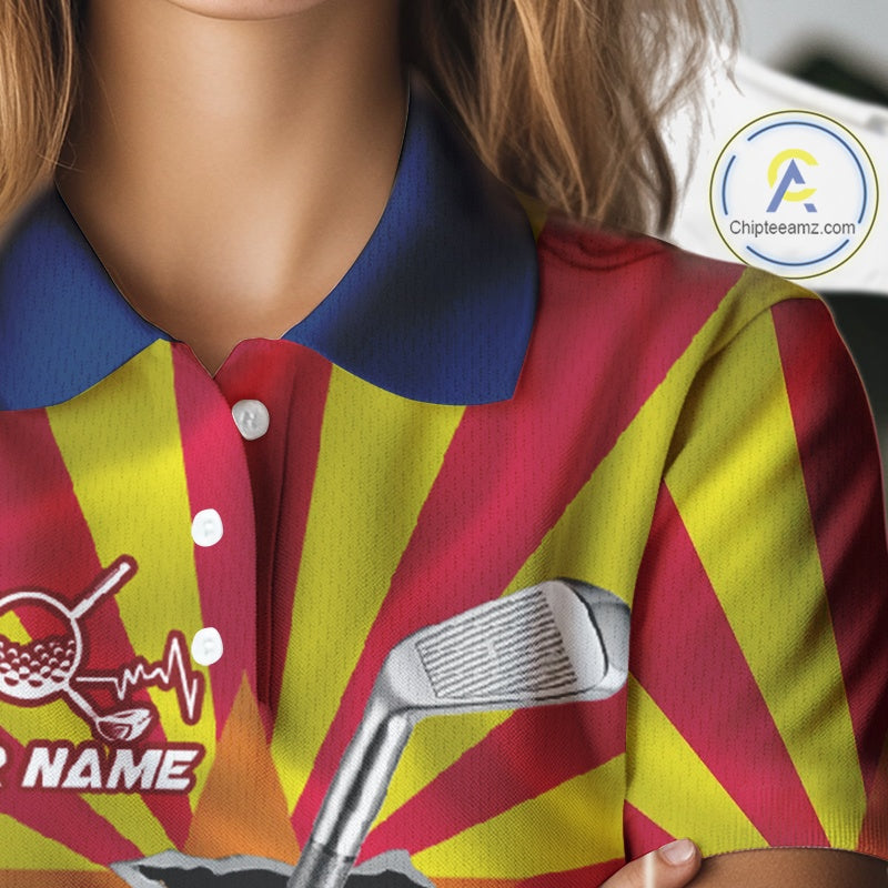 Custom Arizona State Flag Golf Club Patriotic Golf Team Shirt For Women, Golfer Outfits IPHW10583