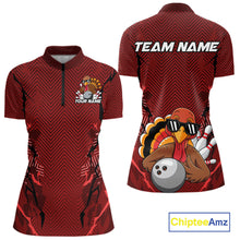 Load image into Gallery viewer, Red Custom Funny Turkey Bowling Jerseys, Bowling Team League Shirt Women Bowlers Outfit IPHW10809