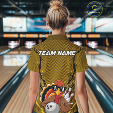 Load image into Gallery viewer, Yellow Custom Funny Turkey Bowling Jerseys, Bowling Team League Shirt Women Outfit IPHW10810