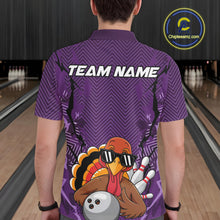 Load image into Gallery viewer, Purple Custom Funny Turkey Bowling Jerseys, Bowling Team League Shirt Men Bowlers Outfit IPHW10811