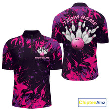 Load image into Gallery viewer, Custom Purple And Pink Camo Men Bowling League Shirt, Bowlers Jerseys Tournament Outfit IPHW10621
