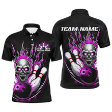 Load image into Gallery viewer, Custom Multi-Color Flame Skull Bowling Team Shirts For Men And Women, Flaming Bowling Jerseys Bowlers Outfit IPHW6555