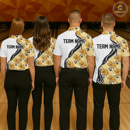 Custom Funny Golden Retriever Dog Men Bowling Team Shirt, Dog Lovers Bowling Uniform IPHW10321