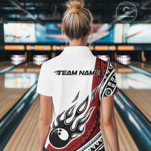 Load image into Gallery viewer, Custom Red Tribal Polynesian Pattern Women Bowling Team Shirt, Maori Style Bowling Outfit IPHW10326