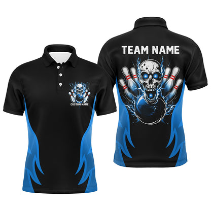Custom Multi-Color Flame Skull Bowling Shirts For Team, Bowlers Outfit Bowling Jerseys For Men And Women IPHW6558
