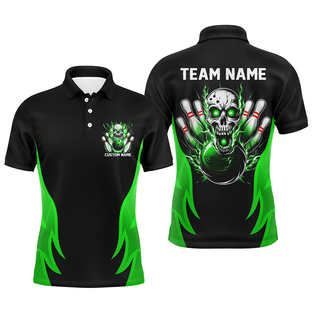 Custom Multi-Color Flame Skull Bowling Shirts For Team, Bowlers Outfit Bowling Jerseys For Men And Women IPHW6558