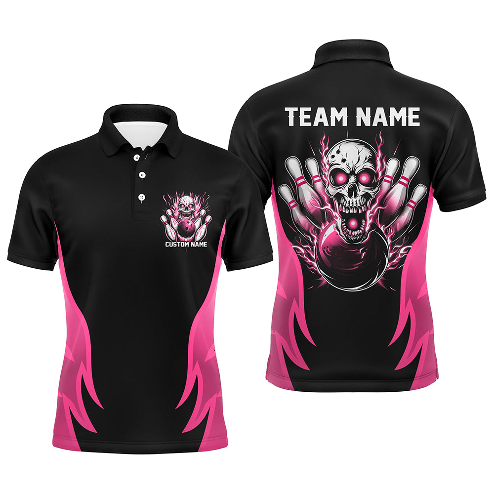 Custom Multi-Color Flame Skull Bowling Shirts For Team, Bowlers Outfit Bowling Jerseys For Men And Women IPHW6558