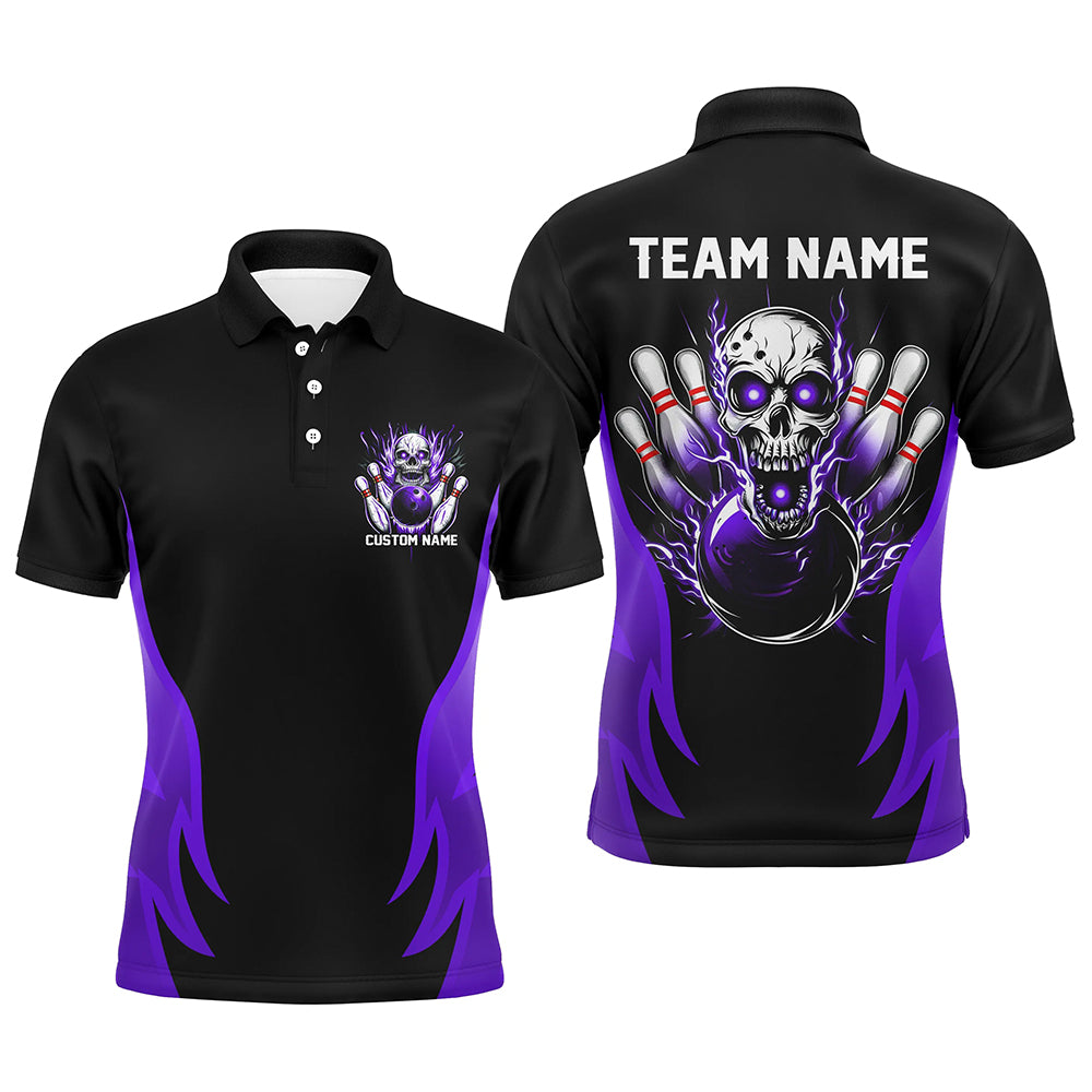Custom Multi-Color Flame Skull Bowling Shirts For Team, Bowlers Outfit Bowling Jerseys For Men And Women IPHW6558
