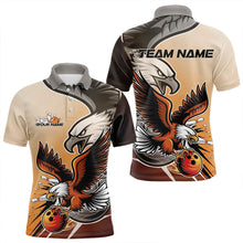 Load image into Gallery viewer, Custom Eagle Bowling Jerseys With Names, Orange Eagle Bowling League Men Polo Shirts IPHW8762