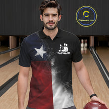 Load image into Gallery viewer, Custom Smoke Texas Flag Bowling Men Team Shirts, Patriotic Texas Bowling Jerseys IPHW10625