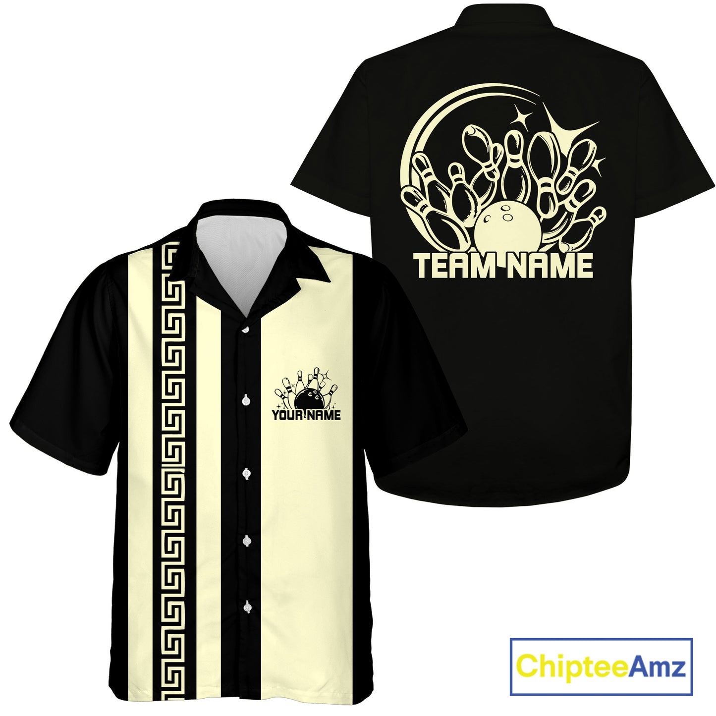 Custom Classic Vintage Bowling Team Shirts, 50S Retro Bowling Button Up ShirtIPHW10868