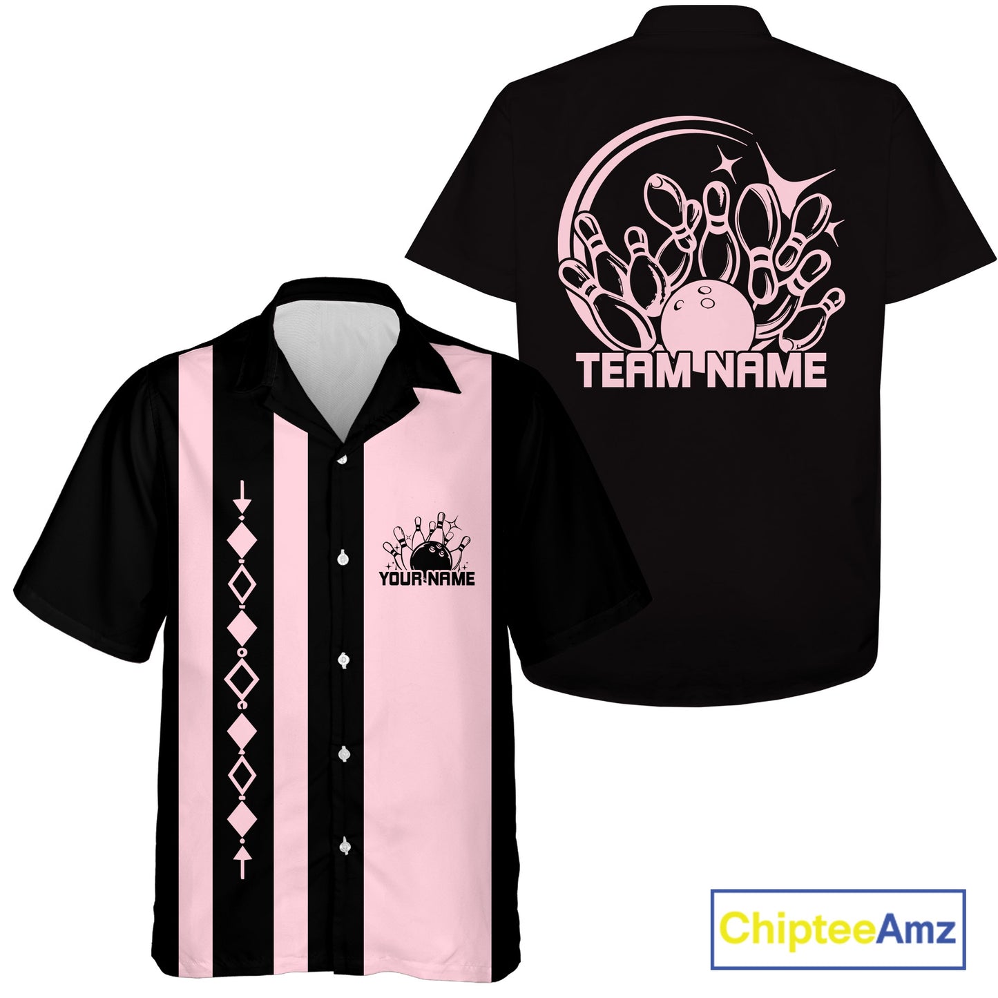 Custom Classic Vintage Bowling Team Shirts, 50S Retro Bowling Button Up ShirtIPHW10870