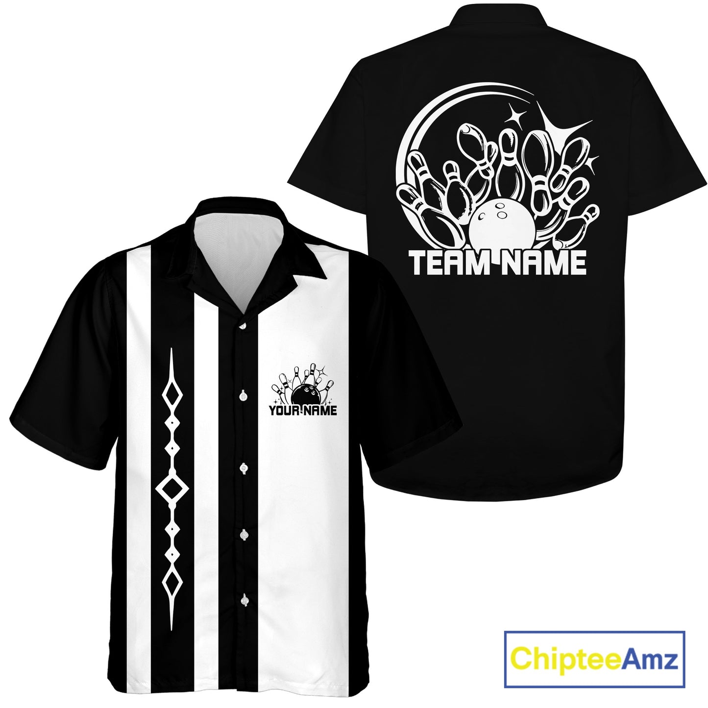 Custom Classic Vintage Bowling Team Shirts, 50S Retro Bowling Button Up Shirt IPHW10876