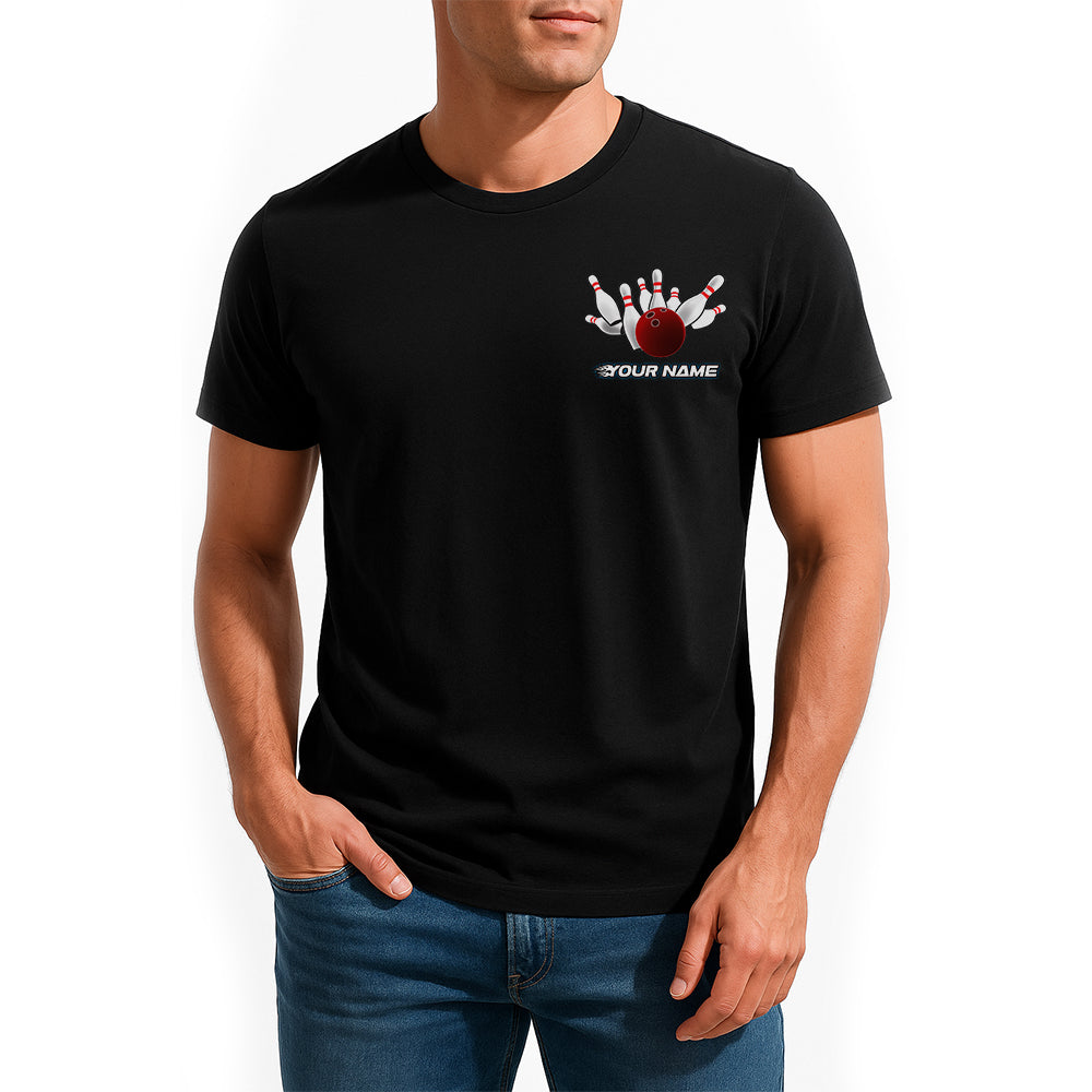 Custom Grunge American Flag Eagle Bowling T-Shirts For Men, Patriotic Thunder IPHW9058