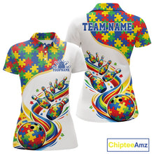Load image into Gallery viewer, Custom Colorful Puzzles Autism Awareness Bowling Women Polo Shirt, Autism Acceptance Shirt IPHW11198