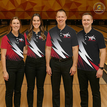 Load image into Gallery viewer, Black And Red Custom Bowling Jerseys, Bowling Team Shirts For Men Bowling Tournament Outfits IPHW7706
