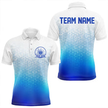 Load image into Gallery viewer, Custom Blue Bowling Team Polo Shirts For Men, Bowling Tournament Bowling League Shirt IPHW8537