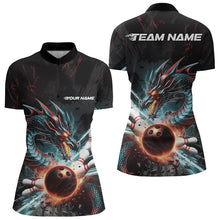 Load image into Gallery viewer, Custom Dragon Bowling Team Womens Quarter-Zip Shirts, Dragon Bowling League Shirt IPHW8559
