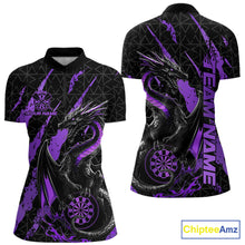 Load image into Gallery viewer, Custom Black And Purple Dragon Dart Women Quarter-Zip Shirts, Team Dart Jerseys IPHW10754