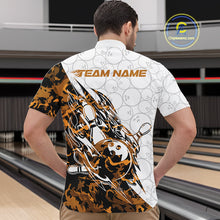 Load image into Gallery viewer, Custom Yellow Camo Bowling Men Quarter-Zip Shirt, Bowling Ball Pattern Team Jerseys IPHW10988