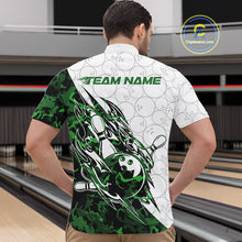 Load image into Gallery viewer, Custom Green Camo Bowling Men Quarter-Zip Shirt, Bowling Ball Pattern Team Jerseys IPHW10990