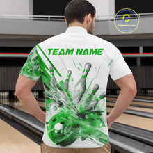 Load image into Gallery viewer, Custom Black And Green Men Bowling Team Shirts, Bowling League Shirt Bowlers Outfit IPHW10783