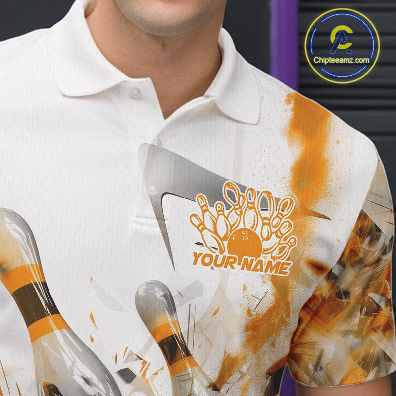 Custom Black And Yellow Men Bowling Team Shirts, Bowling League Shirt Bowlers Outfit IPHW10784