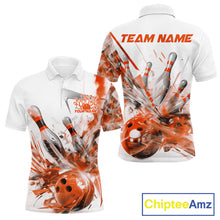 Load image into Gallery viewer, Custom Black And Orange Men Bowling Team Shirts, Bowling League Shirt Bowlers Outfit IPHW10785