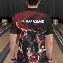 Load image into Gallery viewer, Red Thunder Lightning Custom Panther Men Bowling Polo Shirts, Panther Bowling Jerseys IPHW10790