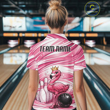 Load image into Gallery viewer, Sassy Classy Flamingo Queen Custom Women Bowling Polo Shirts, Slay Ladies Outfits IPHW11021