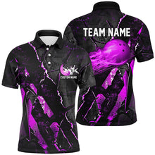 Load image into Gallery viewer, Purple Flame Bowling Ball Customize Bowling Team Shirts, Bowling Tournament Outfits IPHW6481