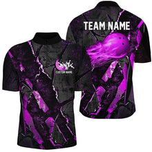 Load image into Gallery viewer, Purple Flame Bowling Ball Customize Bowling Team Shirts, Bowling Tournament Outfits IPHW6481