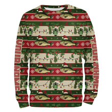 Load image into Gallery viewer, Custom Largemouth Bass Fishing Ugly Sweater Pattern Style All Over Shirts Christmas Fishing Shirt IPHW8002