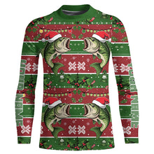 Load image into Gallery viewer, Custom Largemouth Bass Fishing Ugly Sweater Pattern Style All Over Shirts Christmas Fishing Shirt IPHW8004
