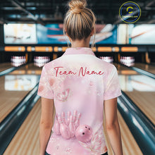 Load image into Gallery viewer, Custom Elegant Roses And Butterfly Women Bowling Polo Shirts, Dreamy Ladies Bowling Shirt IPHW11061