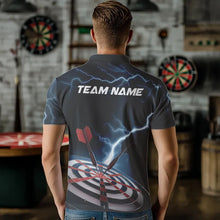 Load image into Gallery viewer, Blue Thunder Lightning Dartboard Custom Dart Polo Shirts For Men, Dart Team League Shirt IPHW8485