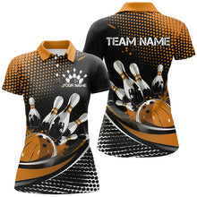 Load image into Gallery viewer, Black And Yellow Custom Bowling Team Jerseys, Bowling League Shirts For Women, Bowlers Outfits IPHW7277
