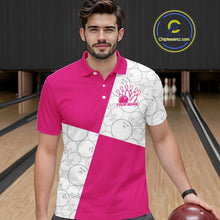 Load image into Gallery viewer, Custom White And Pink Retro Style Bowling Team Shirts For Men And Women, Bowling Jerseys IPHW10603