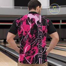 Load image into Gallery viewer, Custom Black And Pink Camo Strike Bowling Shirts Men Bowling Team Jerseys Bowling League IPHW10611
